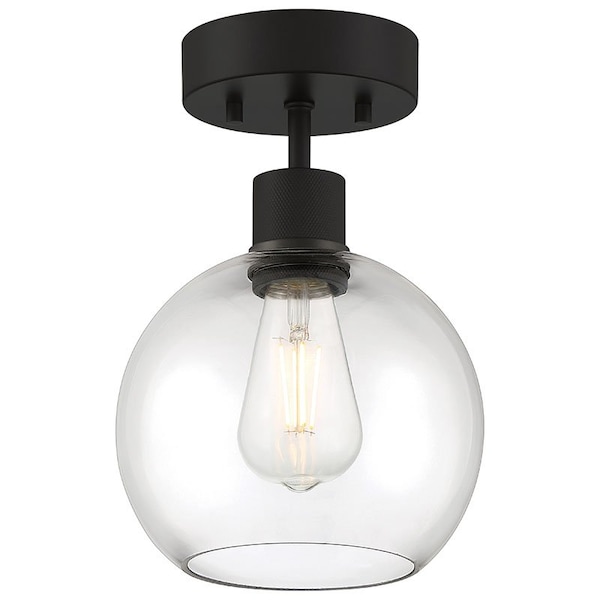 Access Lighting Port Nine Burgundy, Burgundy LED SemiFlush, Matte Black Finish, Clear Glass 63148LEDDLP-MBL/CLR - main